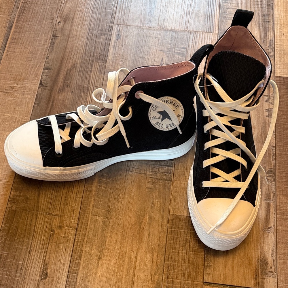 Converse Black and Purple High-Top Sneakers - Picture 3 of 5